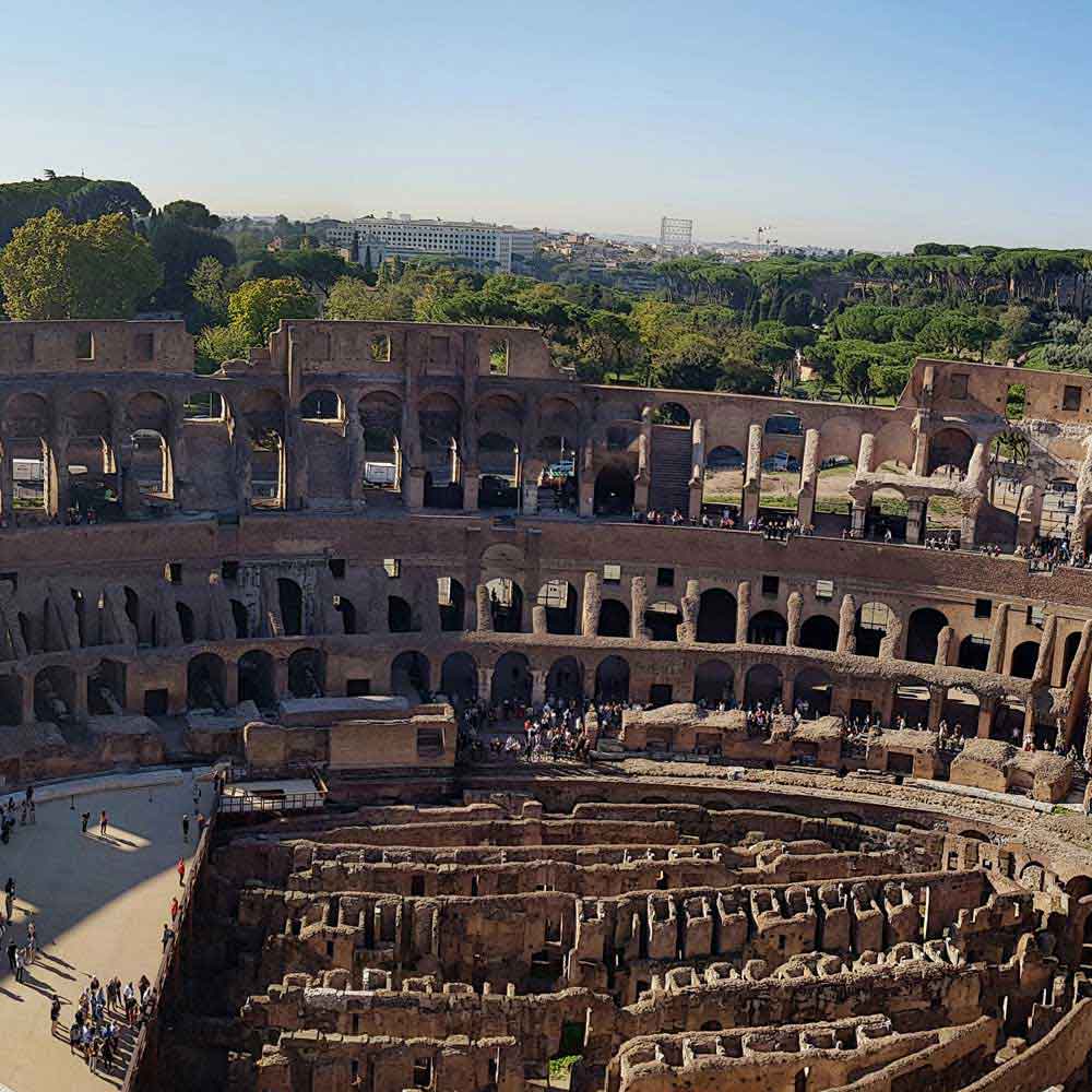 COLOSSEUM BELVEDERE TOP TIERS, ROMAN FORUM AND PALATINE HILL